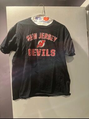 Fanatics Black New Jersey Devils Graphic Tee with Red & White Accents